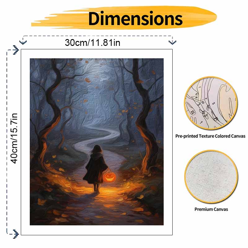 Halloween Forest Path Oil Painting Digital Painting Handmade Diy Coloring Painting Home Decoration