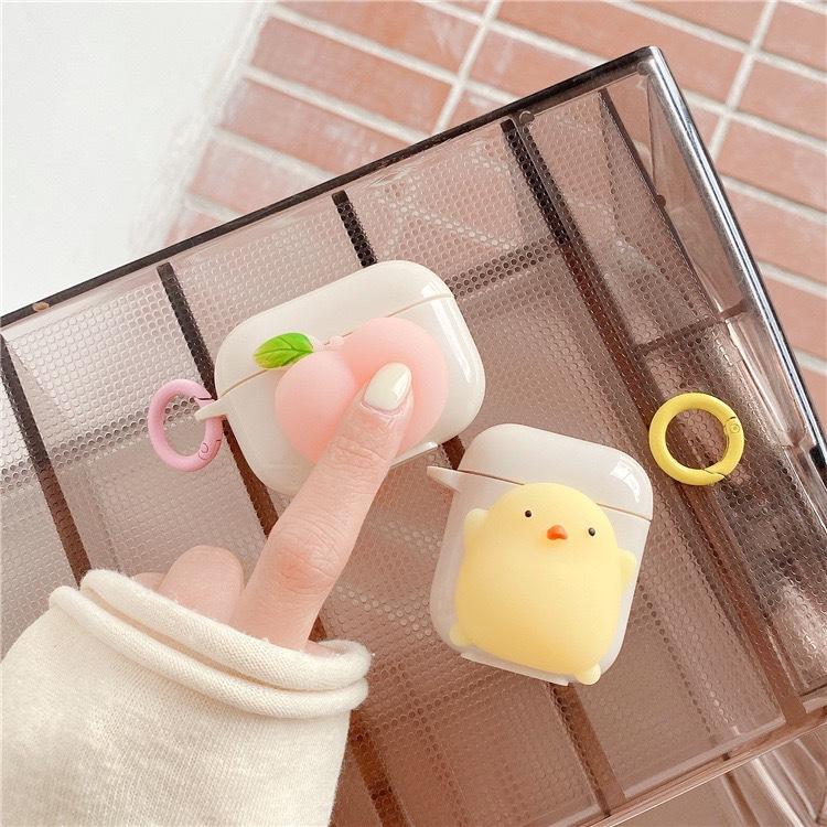 Decompression Cute Chick Airpodpro 3Rd Generation Transparent Case Airpods1/2Nd Generation Bluetooth Headset Protective Case Creative