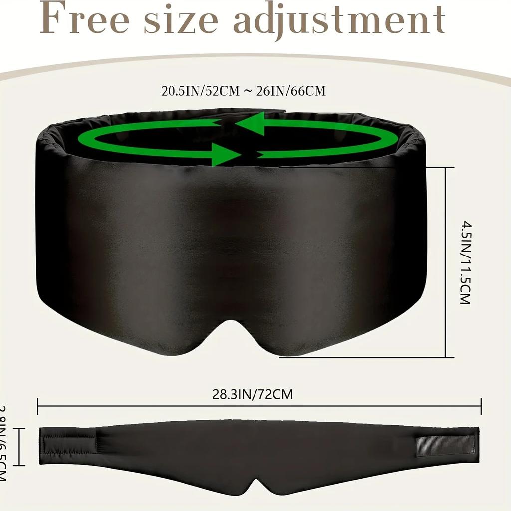 Silk Sleep Mask for Full Eye Coverage-Adjustable, Breathable & Skin-Friendly, Light-Blocking  for Restful Sleep, Sleep Eye Mask