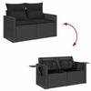 Garden Sofa Set with Cushions 12 pcs Black Poly Rattan