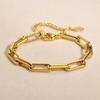 Paperclip Bracelet Gold Color Stainless Steel Non-tarnish Link Chain for Women Aesthetic Waterproof Summer Jewelry Gift