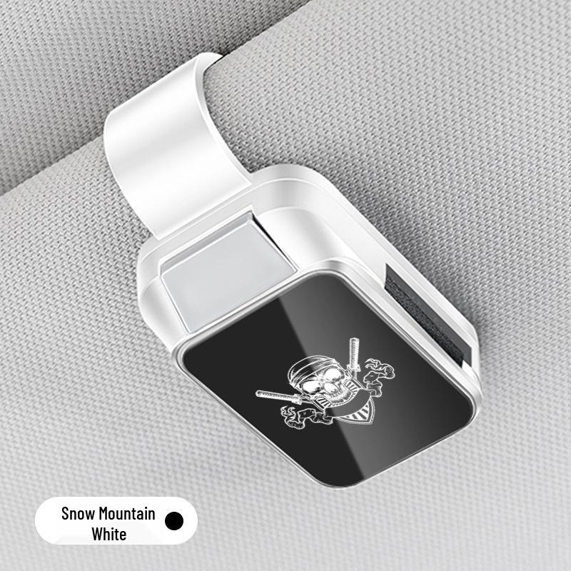 Multifunctional Skull Head Car Glasses and Ticket Sun Visor Clip