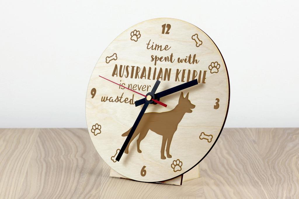 Australian Kelpie, Barb, Farmer Dog - clock with dog, wooden clock with engraving, personalised clock by Art-Dog