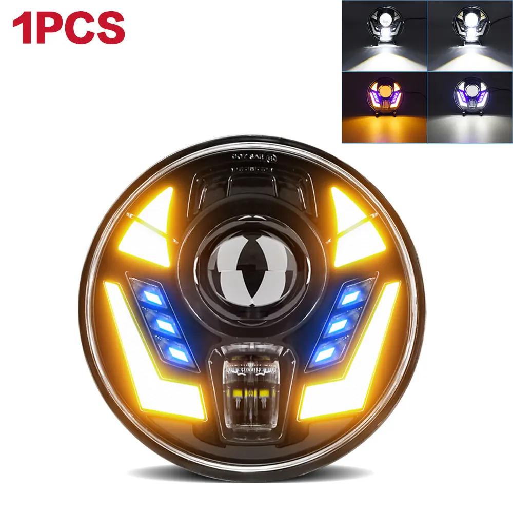 

7inch Round Led Lights for Angel Eyes Wrangler Jeep Work LED Headlight DRL H4 12V 24V 4x4 for Harley Davidson Accessories