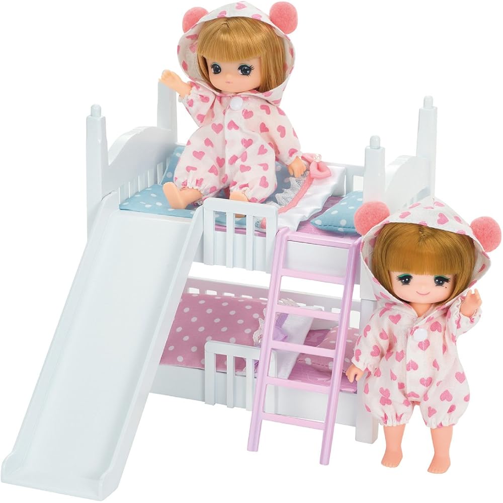 Licca-chan LF-10 Miki and Maki Two-Tier Bed Toy for Dolls