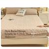 Plush Embossed Bedding with Mattress Protector, Simple Pattern Fitted Sheet, Single/Queen/King Mattress Cover Sábanas Para Cama