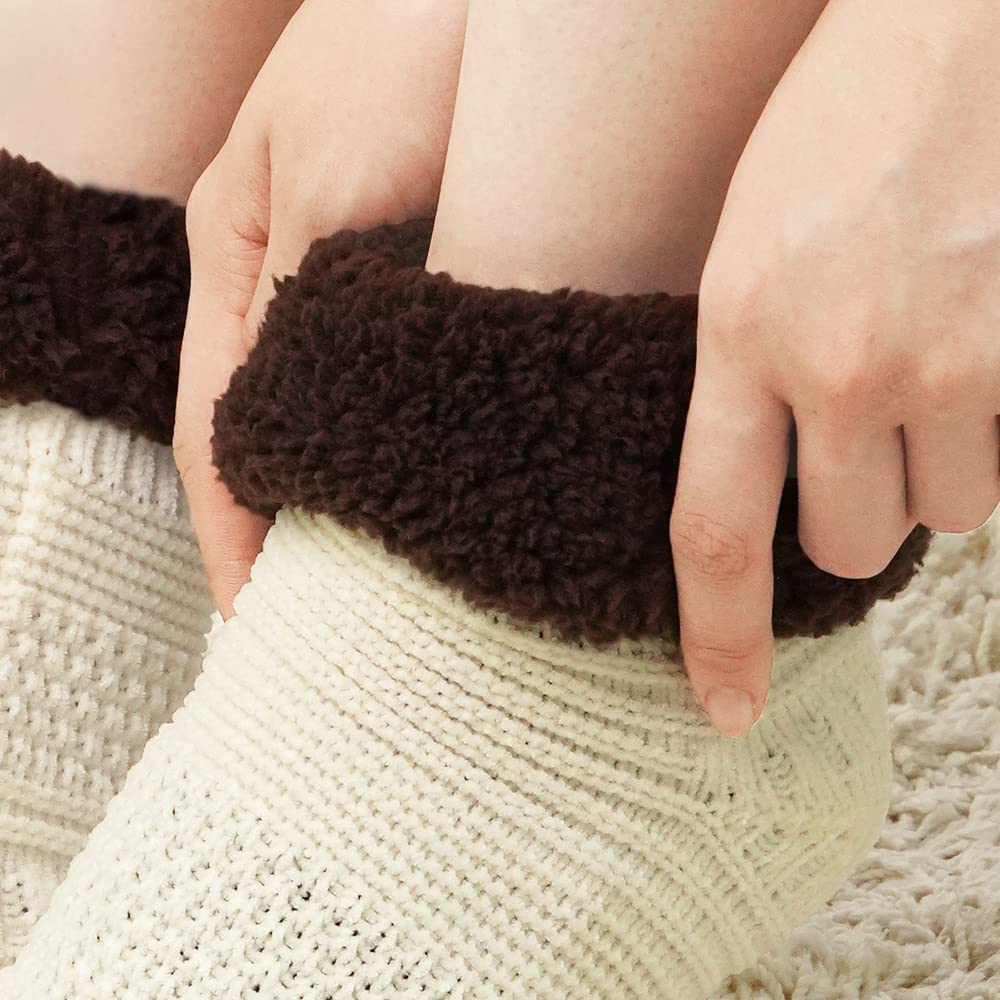 Gunze POLO BCS Room Socks with Fleece Lining and Woven Name Tag