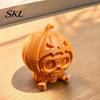 Small Limbs Pumpkin Figurine Skull Ornament, Hollow Ghost Face Design, 3D Printed Matte White Ornament Detailed Layered Halloween Figurine,