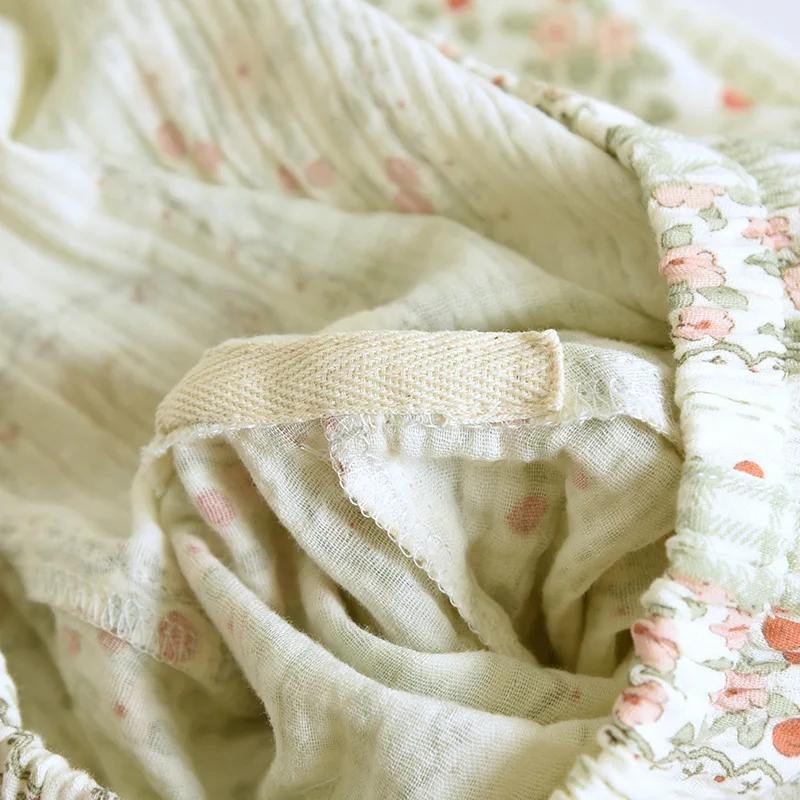 New Spring and Autumn Women's Sleepwear Long Sleeve Long Pants Two Piece Set 100% Cotton Cardigan Sweet Home Clothing Set