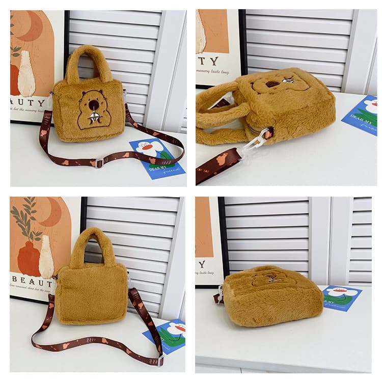 New Plush Cartoon Capybara Bag Portable Shoulder Bag