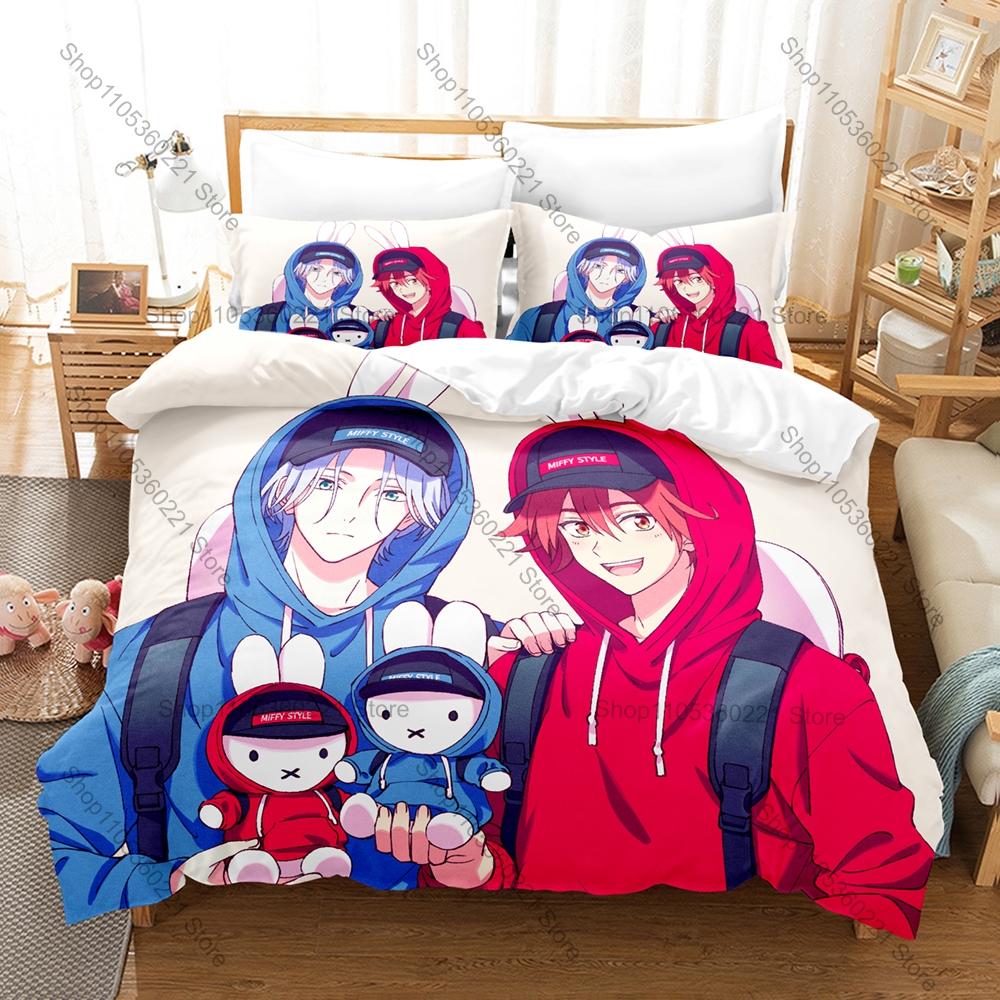 Sk8 The Infinity Printed Bedding Set, Duvet Cover plus 2 Pillowcases, Sport Anime Style Soft Microfiber Home Textiles