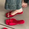Silver wedge heel small cool slippers shoes new summer fashion low heel niche sandals