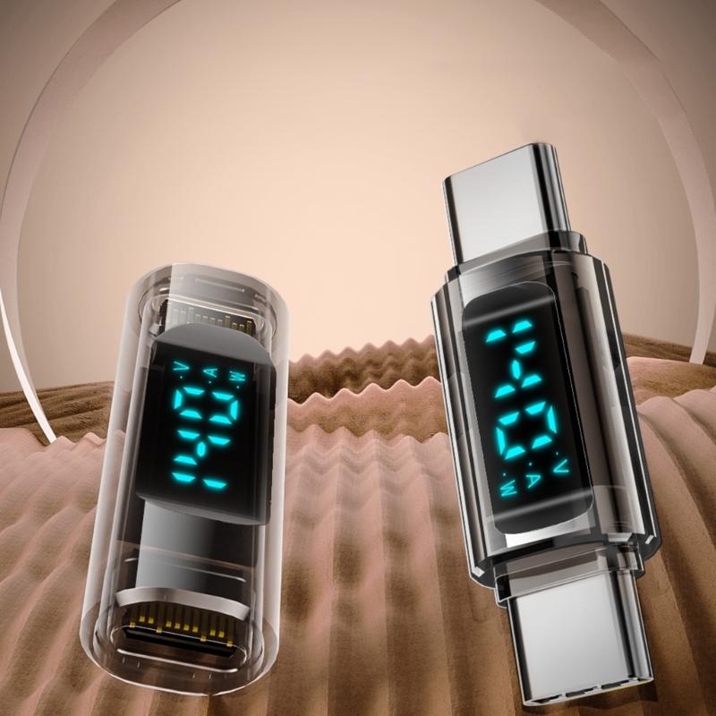 40Gbps Type C Adapter With LED Power Indicator, 140W Charging Data Transfer 8K60hz Video Transfer For Phones Laptops