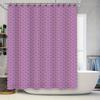 Pink Floral Shower Curtain With Green Border: Printed Bathroom Decor Modern Home Textiles For Bathtub Or Room Decoration (Purple