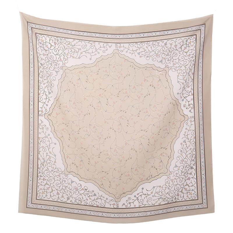 Novo Lenço Quadrado Hijab Estampado Floral de 110cm Cobertura de Cabeça de Verão Respirável para Mulheres Muçulmanas Xale da Moda Cachecóis Faixa de Cabeça