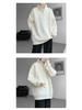 Men's Plus Size Casual Loose Knit Half-Zip High-Neck Pullover Sweater for Autumn and Winter