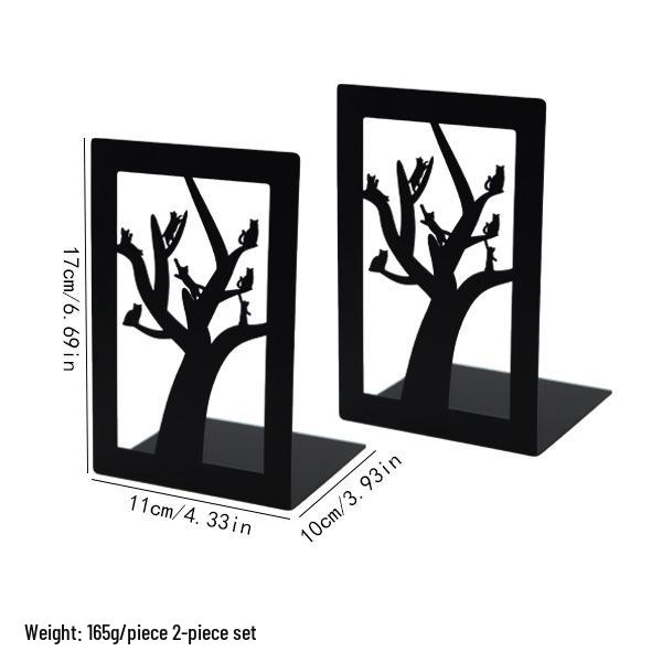 Creative Wrought Iron Metal Book Storage Rack and Personalized Hollowed-Out Bookends