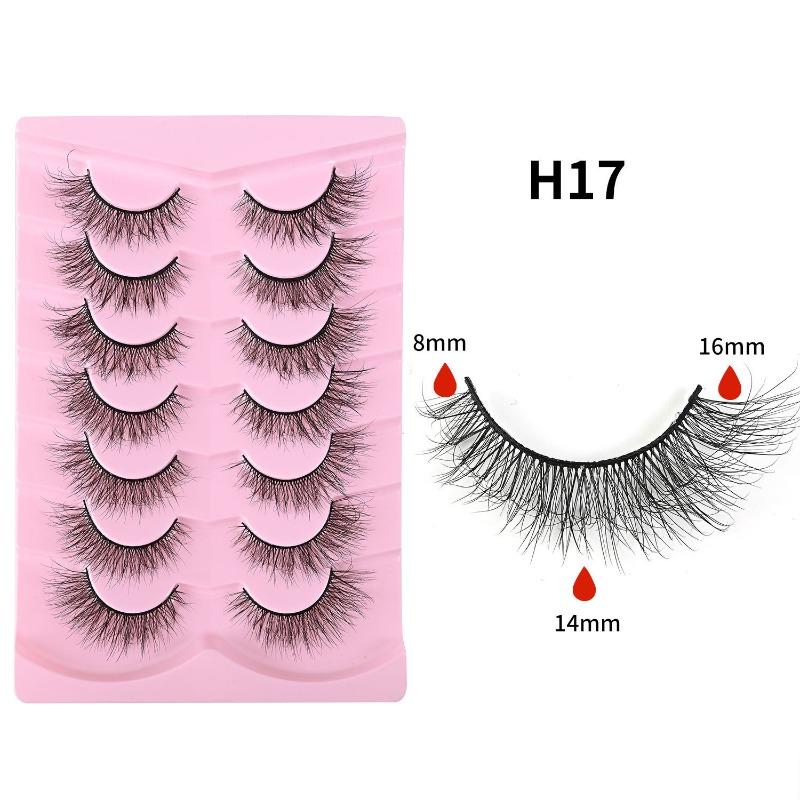 Seven Pairs of 5D Thick False Eyelashes, Natural Messy Eyelashes, Light and Unburdened, Self-grafted False Eyelashes