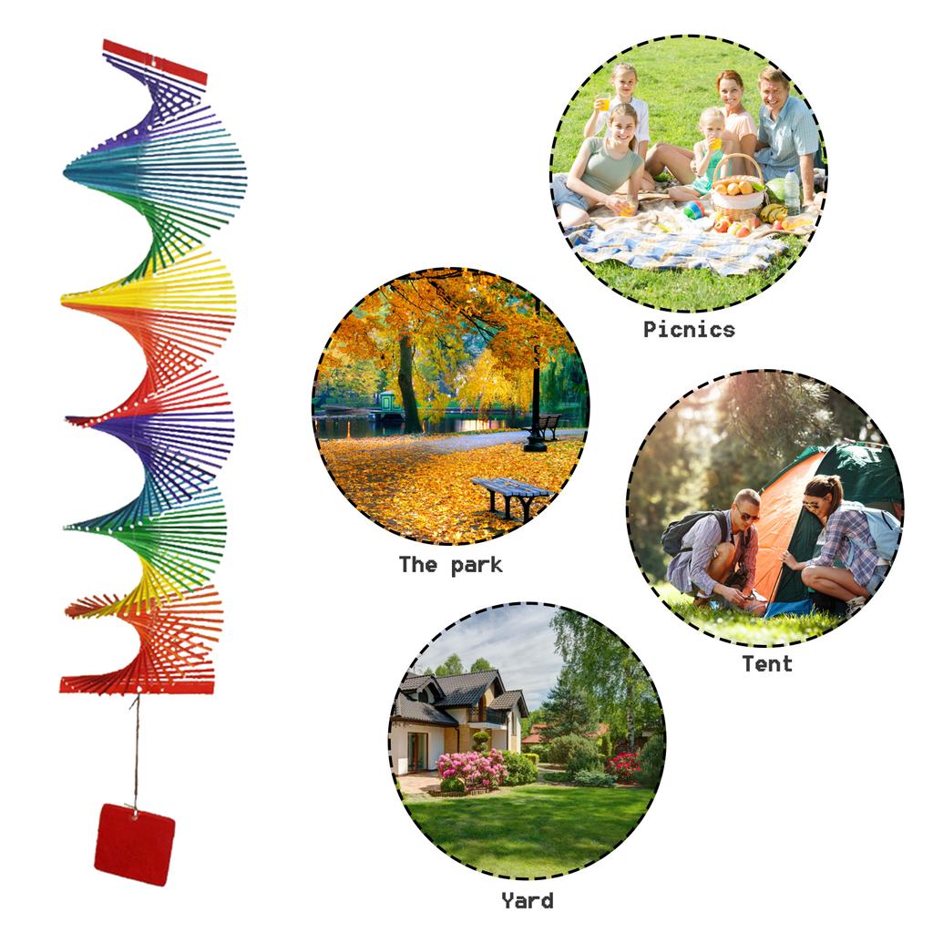 Spiral Mental Wind Chime Hollow Moon Colorful Hanging Ornament Home Courtyard Decoration Artwork Creative Lighting Accessory