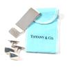 Great TIFFANY&Co. Cufflinks Men's Jewelry Engraved logo money clip Silver925 mens Used