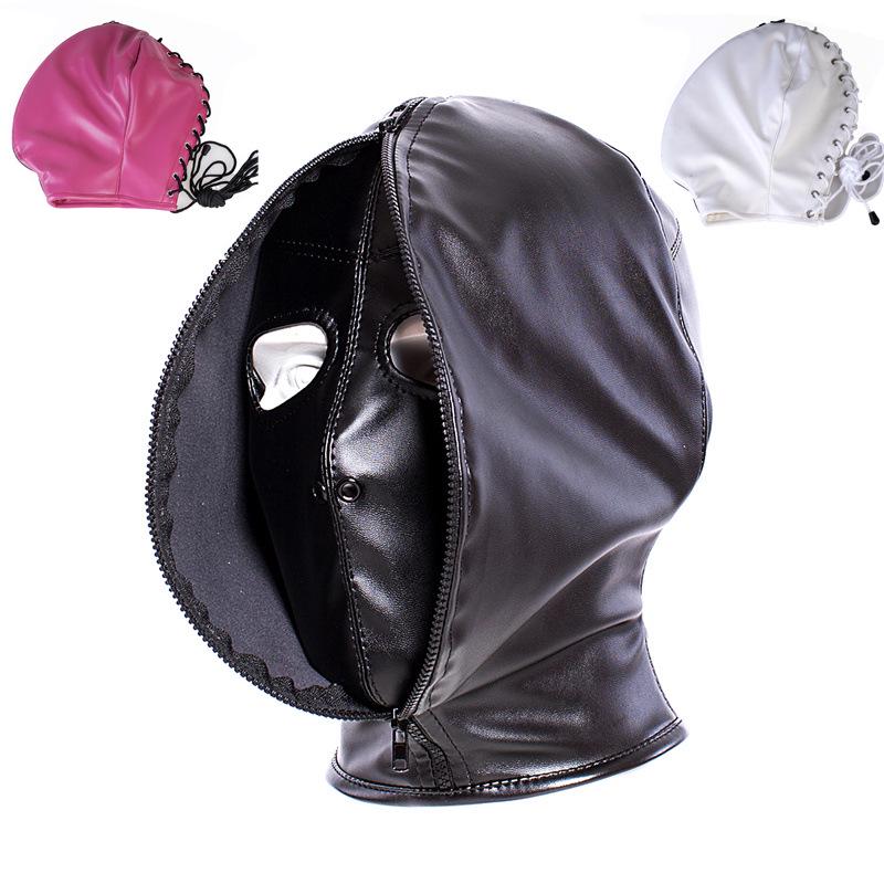 Lace Eye-Exposed PU Training Mask: Soft, Fully Wrapped Leather Restraint