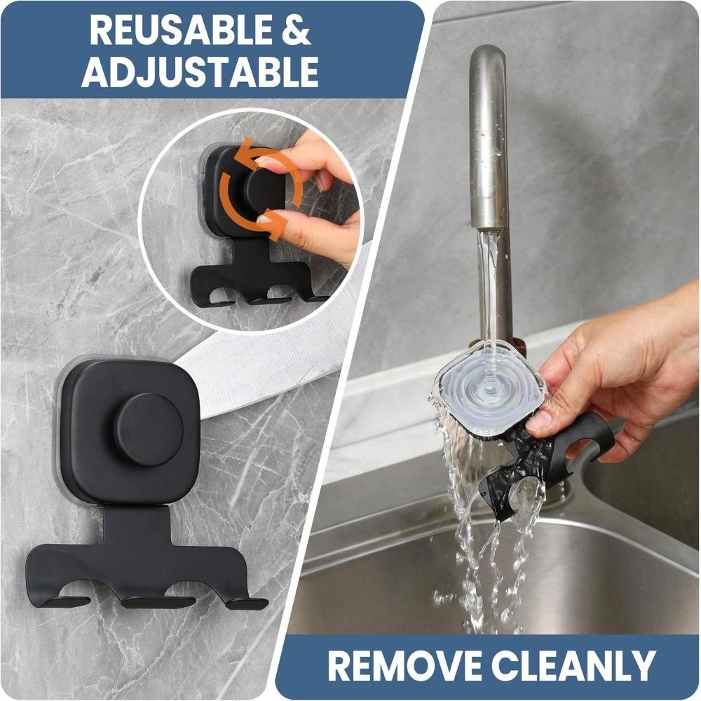 Wall Mounted Stainless Steel Shower Hook Removable Shaver Storage Rack Washroom Wall