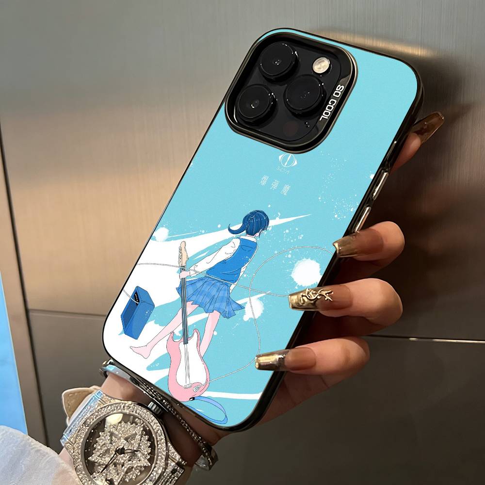 M-MUSIC -Y-YORUSHIKA'S ART Phone Case For iPhone 17,16,15,14,13,12,11 Plus Pro Max Colored Silver Phone Case