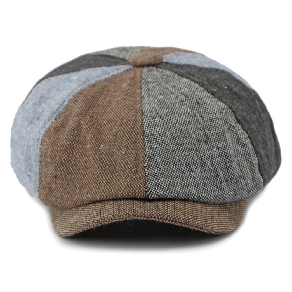 HT4665 Baskenmützen für Herren Damen Künstler Maler Baskenmütze Männlich Weiblich Verstellbar Efeu Flache Kappe Frühling Sommer Leinen Achteckige Baskenmütze