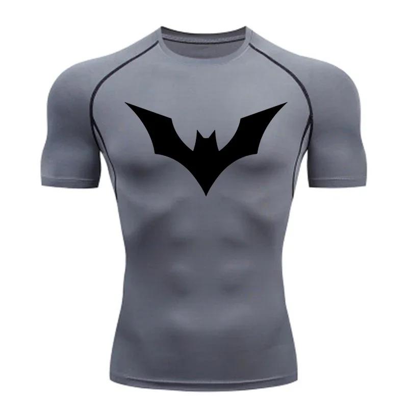 Trainning & Exercise Quick-drying Breathable Short-sleeved T-shirt Men's Compression Shirt Gym Superhero Sports Running T-shirt