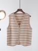 Striped Sleeveless Cardigan for Women - French Chic Autumn 2026 Vest