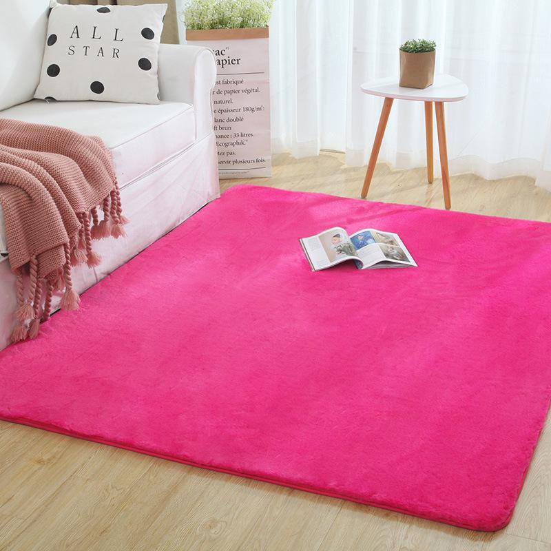 Modern Faux Rabbit Fur Rug: Washable, Thick, Full Coverage Mat for Living Room or Bedroom
