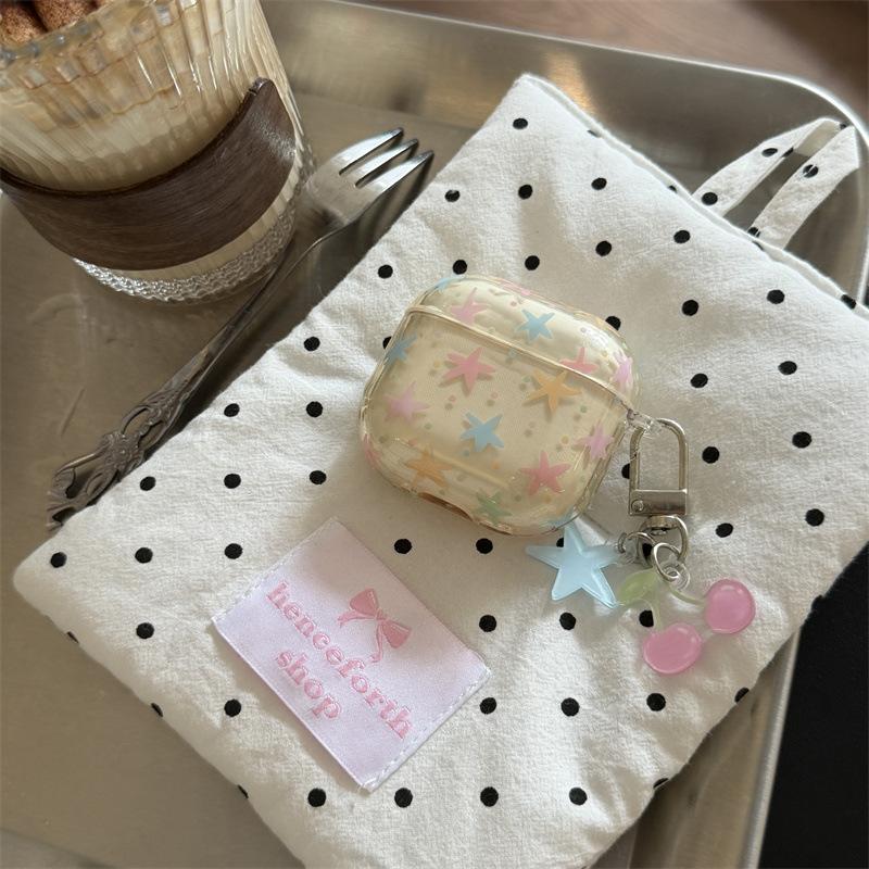 Japan and South Korea ins color polka dot stars for AirPods 1 /pro1 earphone protective case cover two or three generations of new women