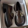 Round Head British Style Brown Platform Small Leather Shoes Women's 2025 New Autumn Versatile Skirt Thick Heel Loafer Single Shoes