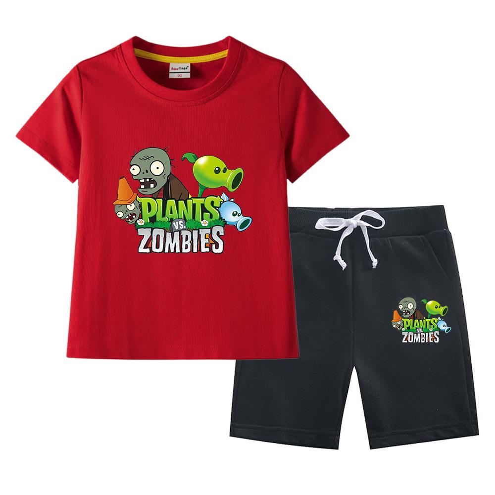Plants vs. Zombies Kids' Summer Set: Boys' & Girls' T-Shirt and Shorts - Versatile Two-Piece
