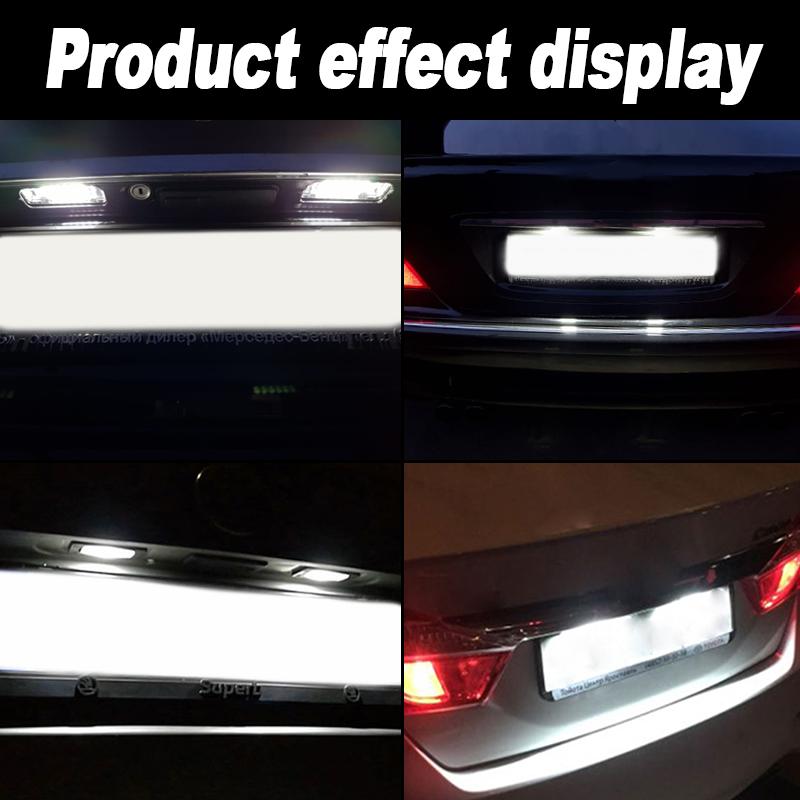 2PCS White LED License Number Plate Lamp For Mercedes Benz CLS-Class W219 W203 5D R171 2D W219 4D OEM# MA2038200556