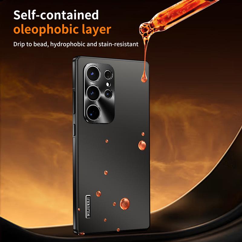 Magnetic Metal Frame Protective Case for Samsung S24 Ultra - Full Edge Solid Color Cover