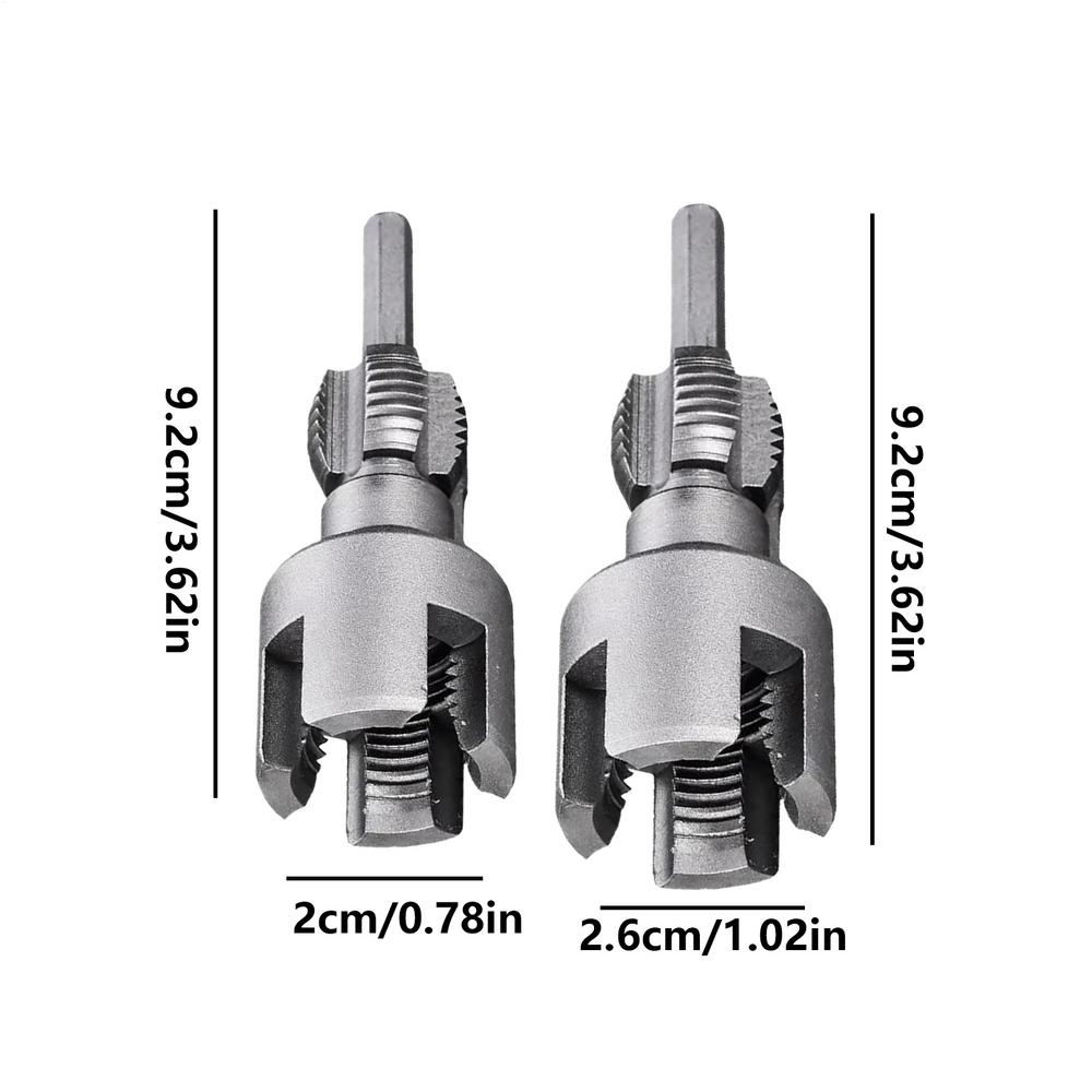

2pcs Water Pipe Threader Tapping Tool Internal Thread External Thread Integrated Die Water Pipe Opener
