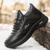 Herren- und Damen-Sportschuhe Winter neu Lederoberfläche warmer Samt Outdoor-Sportschuhe Eltern Freizeitschuhe schwarz Herren