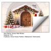 Holiday Party Supplies Snow House Wall Sticker for Christmas, Waterproof Stone Winter Decoration Decal, Removable Mural Living Room Bedroom Decals