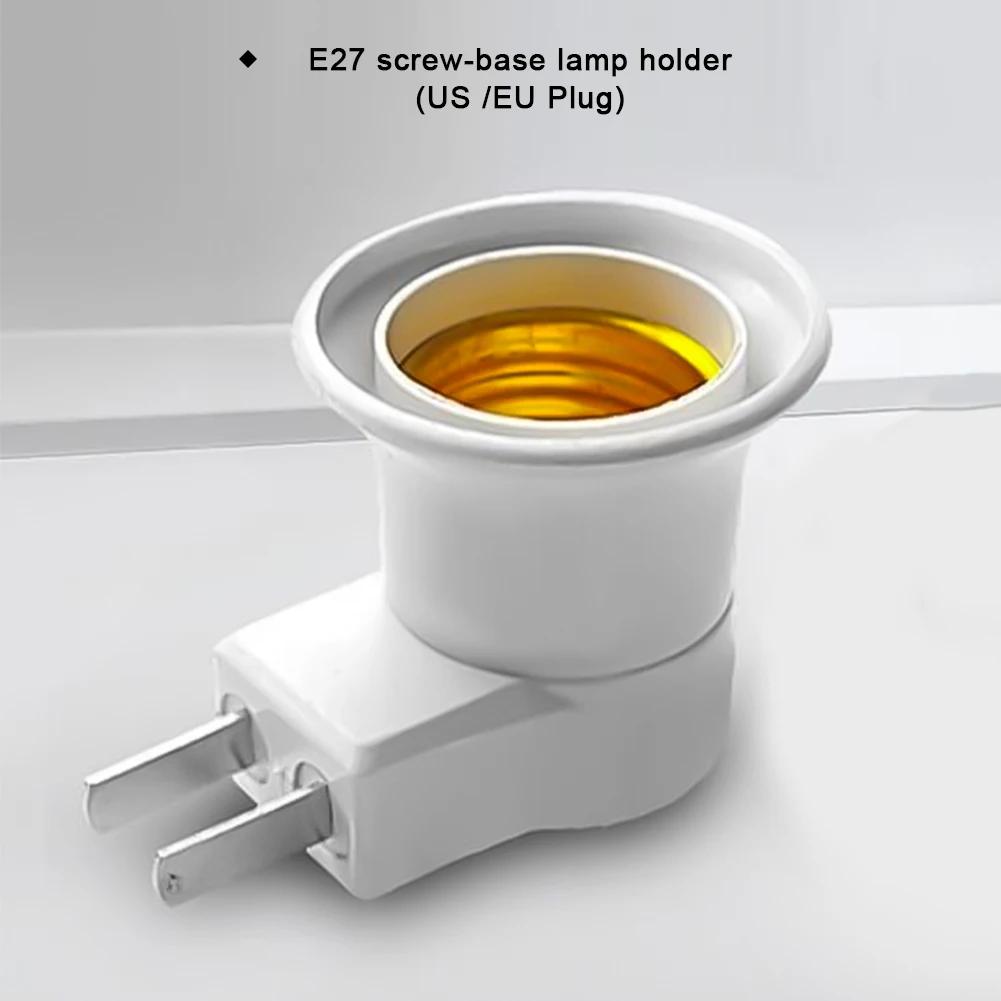 E27 Light Bulbs Socket Outlet Converter with Switch EU US Plug Adapter Standard Screw-in Base Holder ON/OFF Lamp Accessory