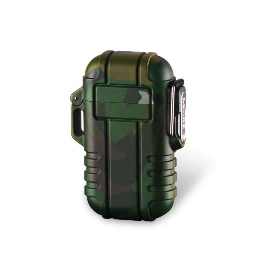 Men's Camouflage USB Rechargeable Waterproof Windproof Dual Arc Lighter