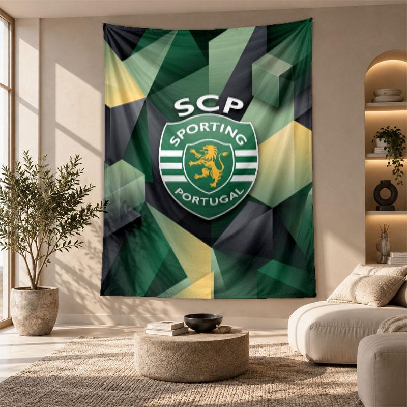 Decorative Tapestry,Sporting CP FC Printed Wall Art, Lightweight Wall Hanging For Bedroom Background