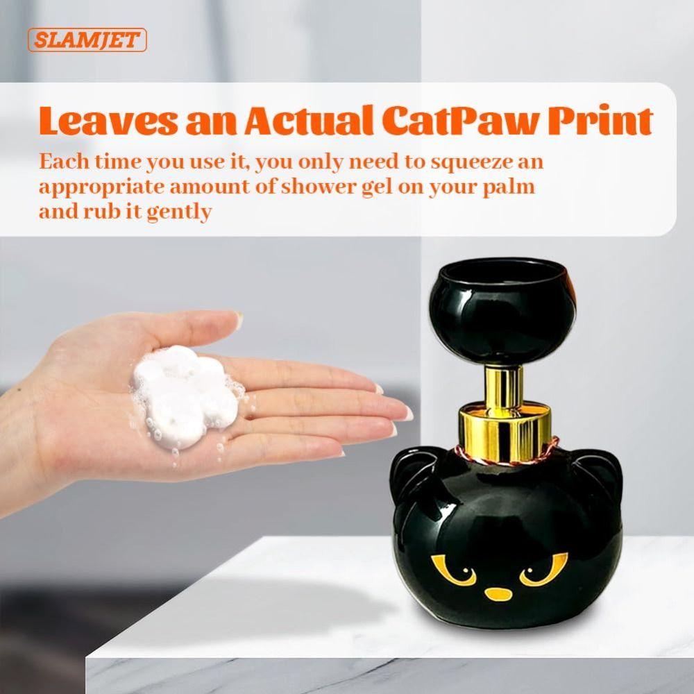 Large Capacity Cat Paw Foam Soap Dispenser Paw-Shaped Black Foaming Pump Bottles