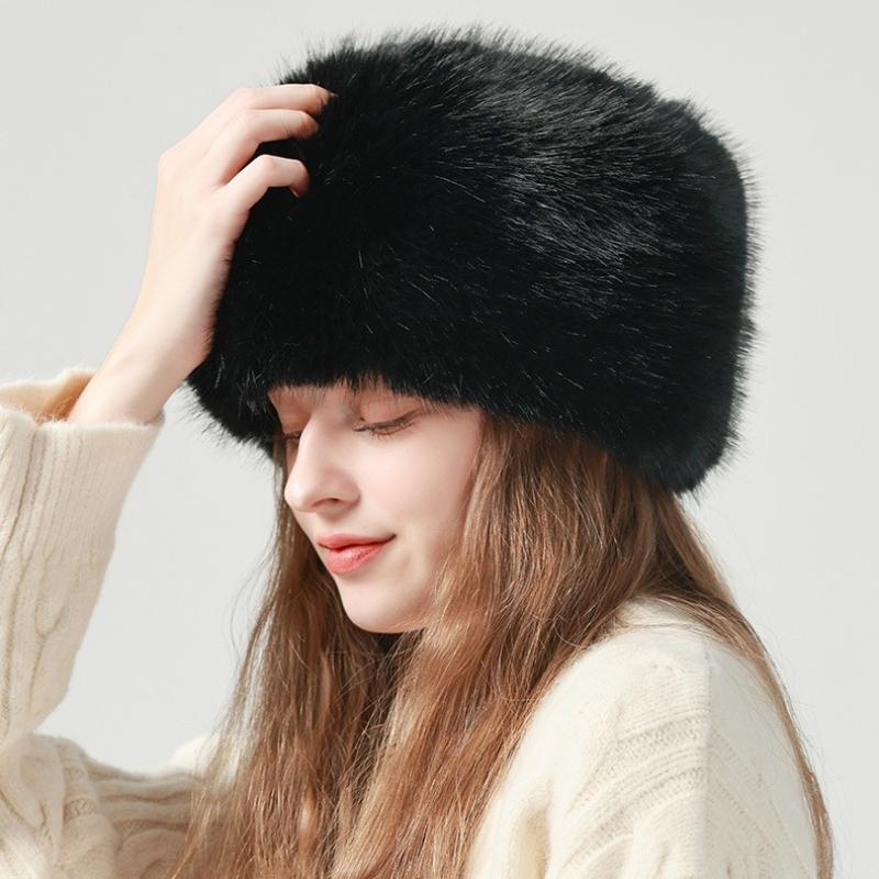 Autumn and winter furry basin hat versatile, warmth and cold protection, thick big head circumference for face enhancement, small plush bucket hat