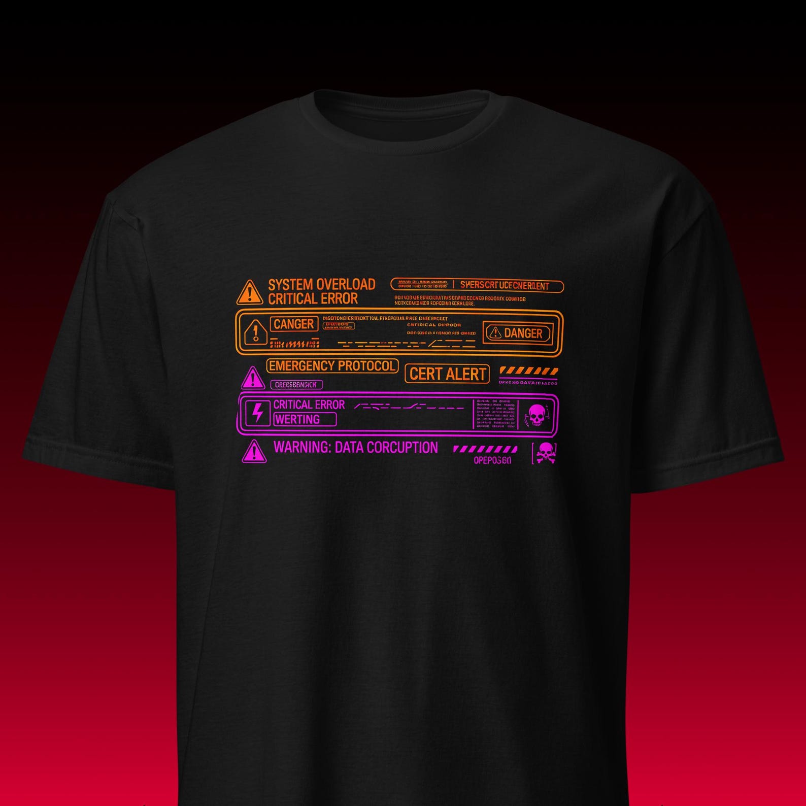 System Failure Tee | Glitch Art Aesthetic | Cyberpunk Gamer Shirt XL