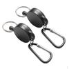 2 Pieces Retractable Key Chain Steel Reel Ring Belt Clip