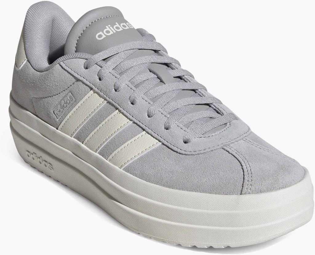 Кроссовки Adidas VL Court Bold Women серые два/офф-белые/коричнево-белые