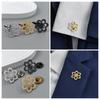 Personalized Design Flower Hollow Elegant Women's Shirt Suit Cufflinks Brooch High-end Light Luxury Accessory