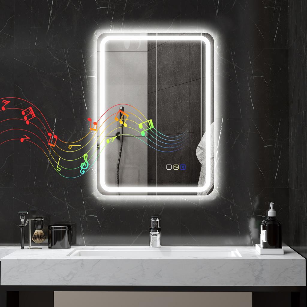 70 x 50 cm Bluetooth Badezimmerspiegel - Silberfarben