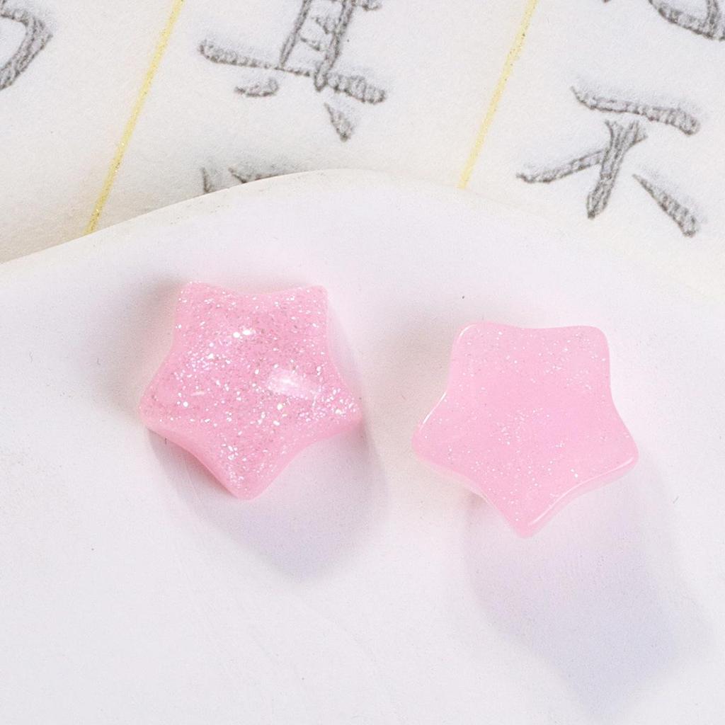 Sweet Starry Sky Glitter Heart Resin Star Stickers for DIY Phone Cases & Earrings